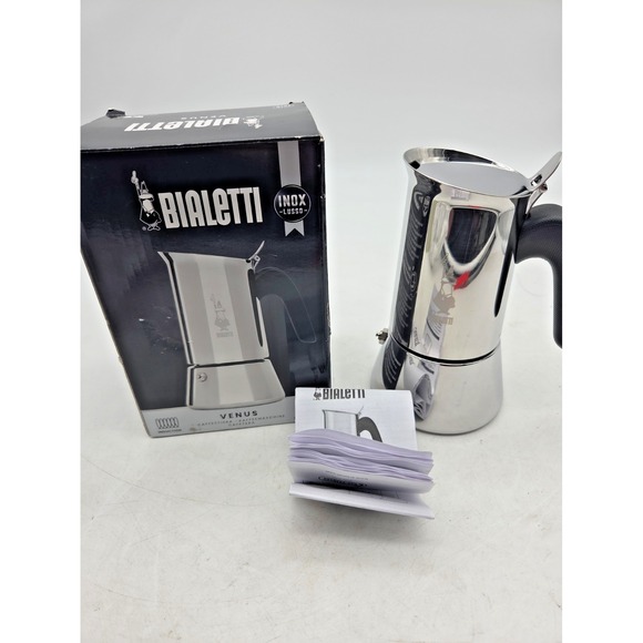 Bialetti Other - Bialetti Venus Stainless Steel Induction Stovetop 4-Cup Espresso Maker NEW Open